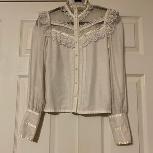 White Lace Gunne Sax Blouse